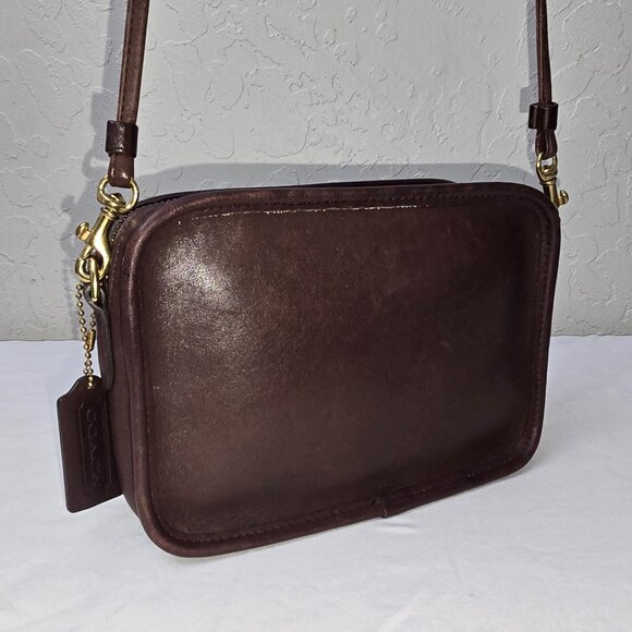 Vintage Coach Carnival 9925 Milk Chocolate Brown Leather Crossbody Shoulder Bag - Picture 4 of 14